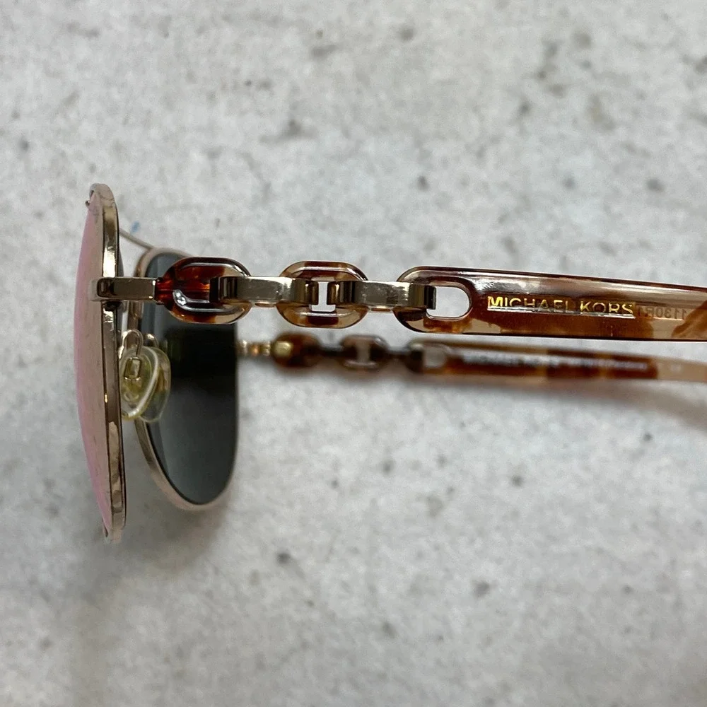 Michael Kors MK1015 Pandora Aviator Sunglasses Rose Gold Mirror Lens 1130R1 58mm - Picture 13 of 14